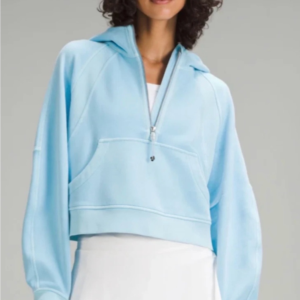 Lululemon Scuba Oversized Half Zip Hoodie Mineral Dye Editor Blue